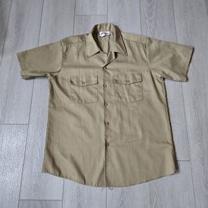 Men's Dickie's Tan Short Sleeve Shirt Size L